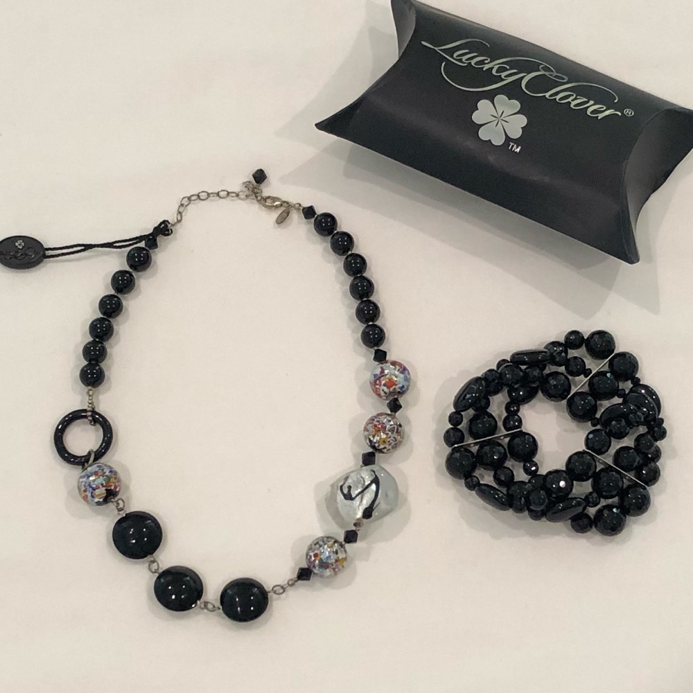 Murano Glass Necklace and Bracelet Set